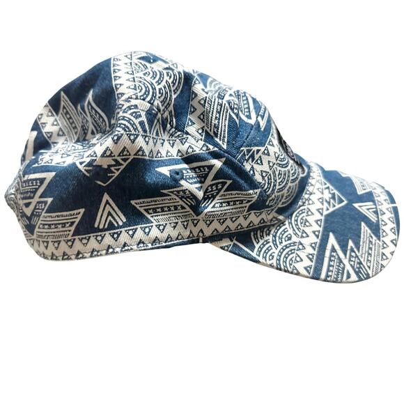 Official Coachella Hat Collection Aztec Patterned Blue White Unisex One Size - Picture 2 of 7